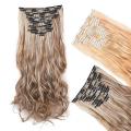 【DIV MALL】（NEW）17 Clips in Hair Extension Wig Long Curly Natural Fluffy Wigs 8pcs/set Full Head Set. 