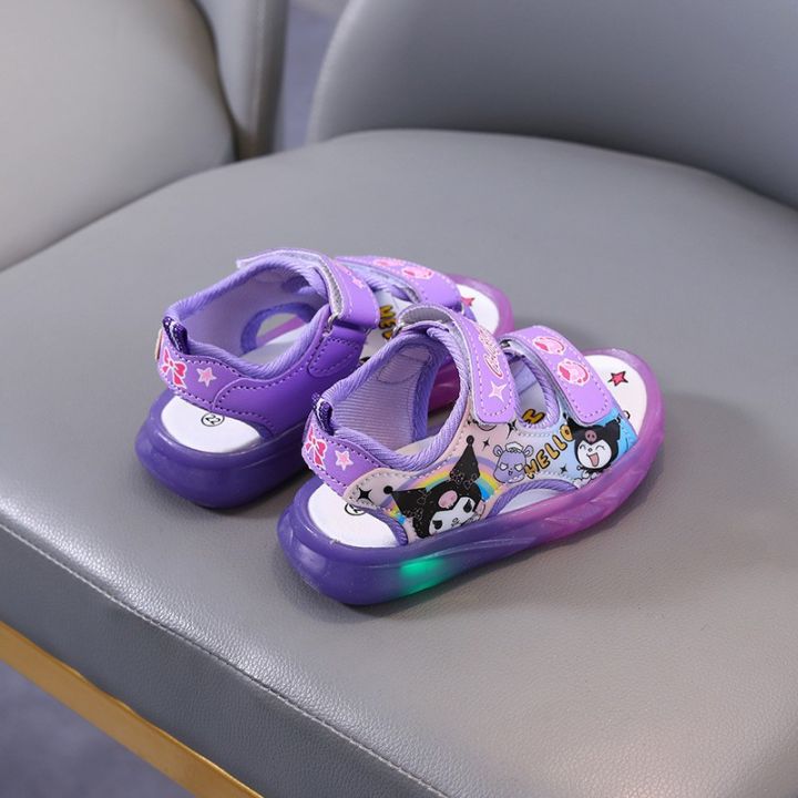 Kuromi%20Baby%20Girls'%20Sandals%20Summer%20Children's%20Cartoon%20Princess%20Shoes%20Little%20Girl's%20Led%20Lighted%20Shoes%20Korean%20Style%20Cute%20Sandals%20-%20Image%205