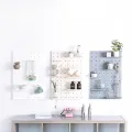 Kitchen, living room, dormitory, artifact, white wall-hanging, non-perforated, thickened, wall-hanging, shelf, wall-combinable, perforated board. 
