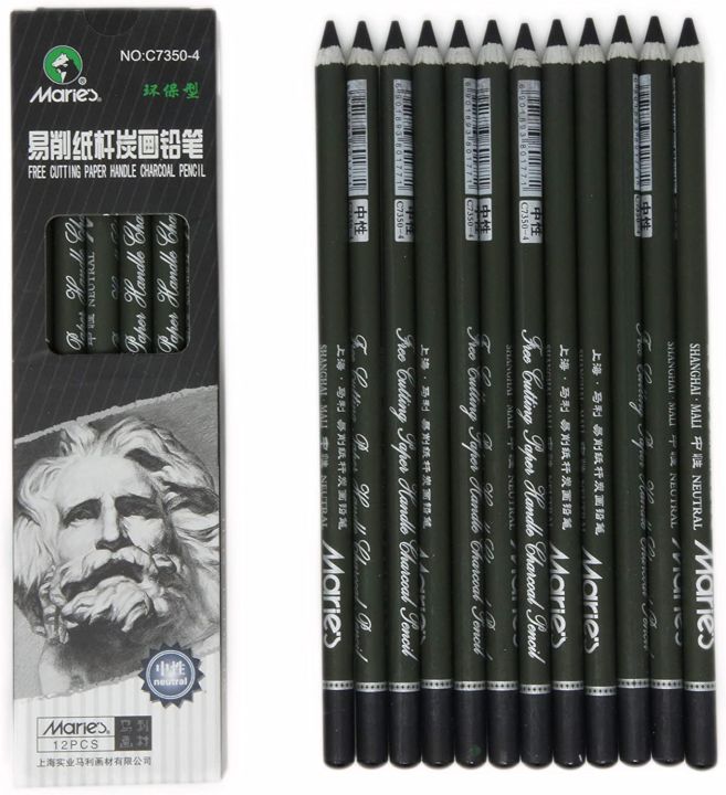 Maries%20Free%20Cutting%20Paper%20Handle%20Charcoal%20Pencils%2012%20Pcs%20Set%20-%20Image%202