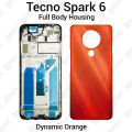 Tecno Spark 6 Full Body Housing (LCD Frame and Back Panel) Replacement Spare Parts. 