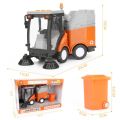 Children ulation Road Sweeper Toy Garbage Truck Sanitation Processing Street Car Model Light Music Back Birthday Toy Car Gift.