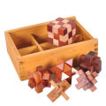 6Pcs/Set Luban Lock Brain Teaser Adults Kids Puzzle Educational Wooden Toys.