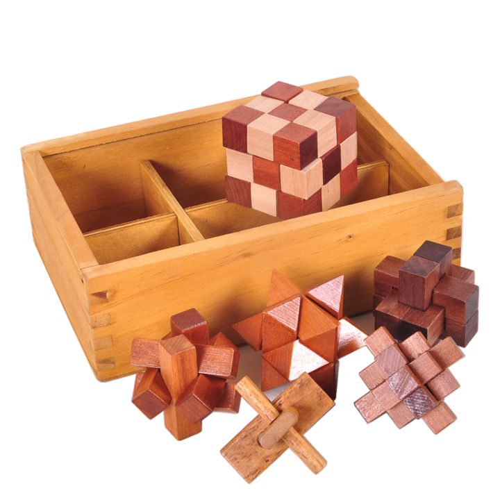 6Pcs/Set%20Luban%20Lock%20Brain%20Teaser%20Adults%20Kids%20Puzzle%20Educational%20Wooden%20Toys%20-%20Image%202