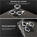 ELEF Diamond Stone Camera Lens Protector For iPhone 14 Pro Max,iPhone 14 Pro HD Clear Real Glass Protection Metal Alloy Full Fit Lens Ring For iPhone 14 Pro Max-Black.