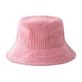 Winter Warm Corduroy Velvet Bucket Hat Ribbed Solid Color Fisherman Cap.