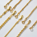 Popular various styles of 18K gold plated jewelry minimalist hip hop Cuban Figaro chain twisted simple flat chain necklaces.