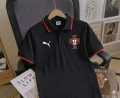 Portugal Football Jersey for Men –black Half Sleeve Premium Fan Edition T-Shirt. 
