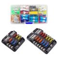 Car Boat Fuse Box LED Warning Indicator 12V 32V Power Distribution Panel Car Boat Fuse Box Holder 6/12 Ways.