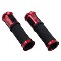 LI 1 Pair Motorcycle Hand Grips CNC Aluminum Soft Rubber Handlebar Grips Throttle Universal 7/8" Left Grip 1" Right Grip. 
