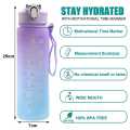 New Frosted Water Bottle with Straws Three-color Gradient Cup for Female Girls Gift High-Beauty Camping Tour Sport Water Bottle. 