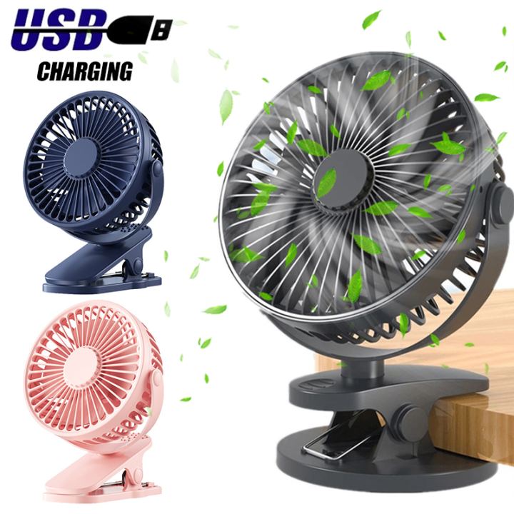 Portable Mute USB Clip-on Fan Mini Ultra Quiet Clip Fan 720° Degree Rotatable Strong Wind Desktop Cooling Fan Summer Air Cooler