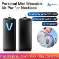 Personal Wearable Air Purifier Necklace Mini Portable Air Freshener Ionizer Negative Ion Generator（Black). 