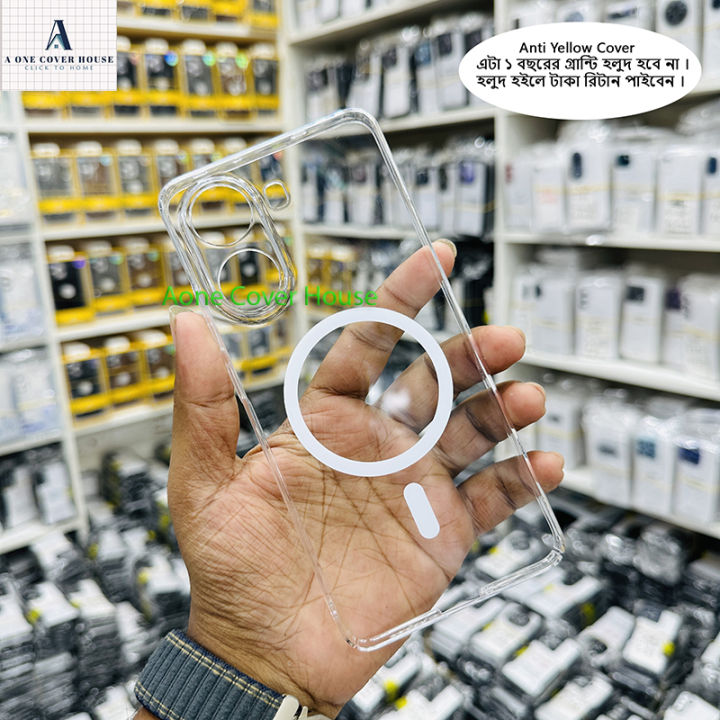 Xiaomi Poco X7 Pro Transparent Magnatic Magsafe Anti Yellow Clear Protective Phone Case Back Cover