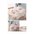 QI Household Checkered Tablecloth No-washing Anti-scalding Oil-proof Waterproof Dressing Table Mat Living Room Bedroom Table Cover. 