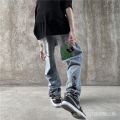 GOF Cactus Printed Jeans Men's Fashion Brand Loose Straight Wide-Leg Pants Street Hip-Hop Fashion Light Color ins. 
