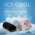 Ice Silk Fingerless Sun Protective Gloves for Women UV Protection Free Size Outdoor Sleeve. 