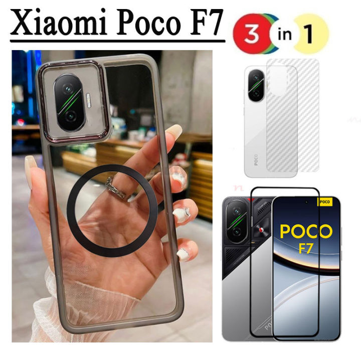 Poco%20F7%204in1%20Case%20Magnetic%20Sticker%20Shockproof%20Phone%20Case%20for%20Xiaomi%20Poco%20F7%20Ultra%20F7%20Pro%20X7%20Pro%20M7%20Pro%20Tempered%20Glass%20Screen%20Protector+back%20film%20-%20Image%203