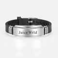 Emo-Rap Juice Wrld Bracelets Bangles Hiphop Rapper Stainless Steel Silicone Bracelet Wristband Fans Memorial Gifts. 