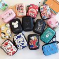 Rectangular big bag cute headphone storage bag cartoon large coin purse charger data cable storage box with rope.