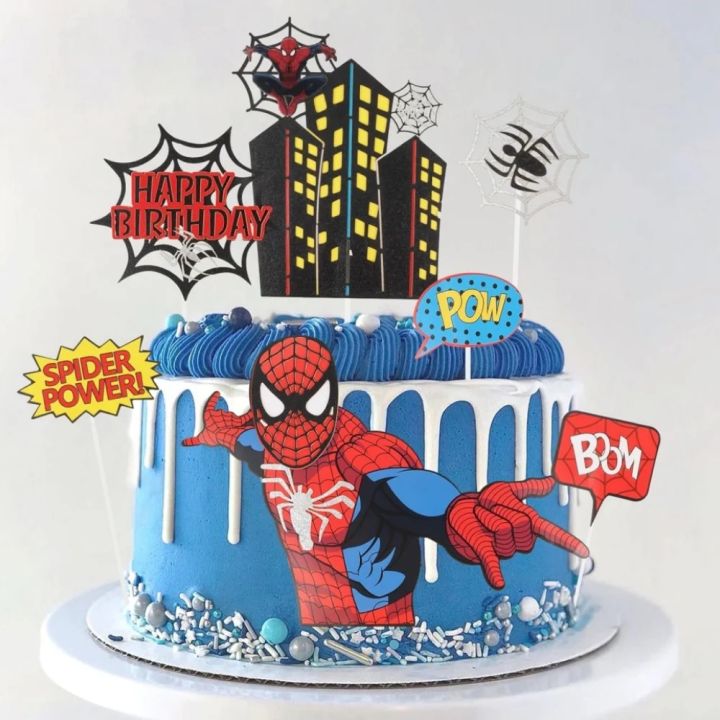 Spiderman%20Cake%20Toppers%20Superhero%20Birthday%20Cake%20Decorations%20Boys%20CupCake%20The%20Avenger%20Topppers%20for%20Kids%20Baby%20Shower%20Supplies%20Gifts%20-%20Image%204