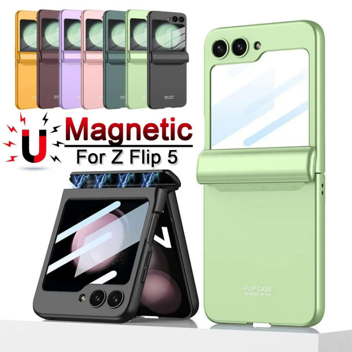 【Solitary waves】Magnetic Phone Case for Samsung Galaxy Z Flip 5 5G with Hinge Protection Cover All-Inclusive Shockproof Phone Shell for Z Flip5