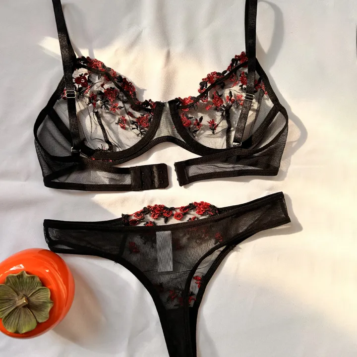 Lingerie%20Fancy%20Lace%20%D1%83%20Set%20Woman%202%20Pieces%20Transparent%20Women's%20Underwear%20Embroidery%20Beautiful%20Bra%20And%20Panty%20Sets%20-%20Image%203