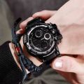 Fashion Multi-dial Watch For Men Digital LED Repeater Male Wrist Watches Outdoor Sport Black Digital Clock  , Watch For Men. 