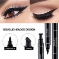 2 in 1 Stamp Black Liquid Eyeliner Pen Waterproof Fast Dry Triangle Seal Eye Liner Pencil Cosmetic Double-ended Eyeliner Makeup Cosmetics. 