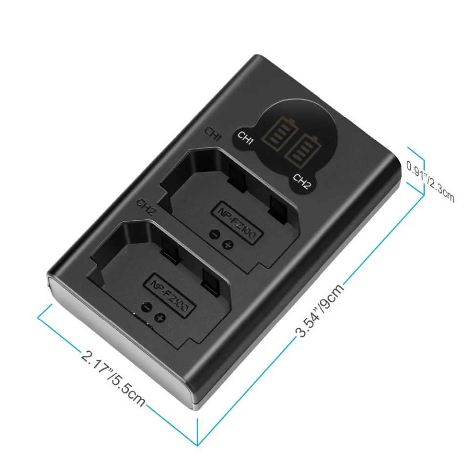 Triple USB Charger For Sony NP-FZ100 Batteries - LCD Display & Fast Charging