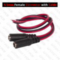 DC Power Pigtail Cable Plug 18AWG 2.1mm x 5.5mm 12V 5A Female Connector. 