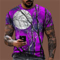 New Casual Fashion 3d Printed Moon T-shirts For Men Summer Clothing Round Neck Short Sleeve T Shirt High Quality Men T Shirt Top.
