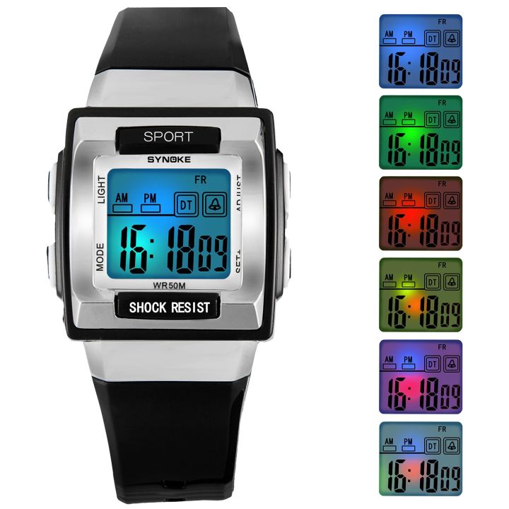 Children's Watch Waterproof LED Alarm Chronograph Sport Digital Watches Kids Fashion Square Electronic Wristwatch For Girls Boys