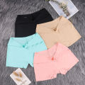 Women's Seamless Knickers Boy Shorts Solid Pattern Underpants with Logo on Waist Plain Dyed Safety Panties for Girls Under Wear. 