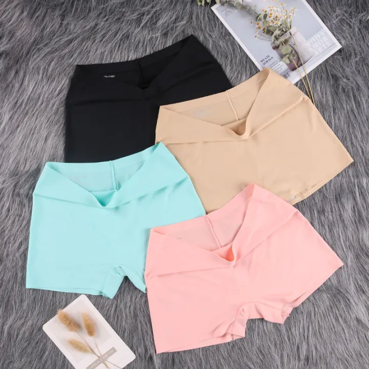Women's%20Seamless%20Knickers%20Boy%20Shorts%20Solid%20Pattern%20Underpants%20with%20Logo%20on%20Waist%20Plain%20Dyed%20Safety%20Panties%20for%20Girls%20Under%20Wear%20-%20Image%206