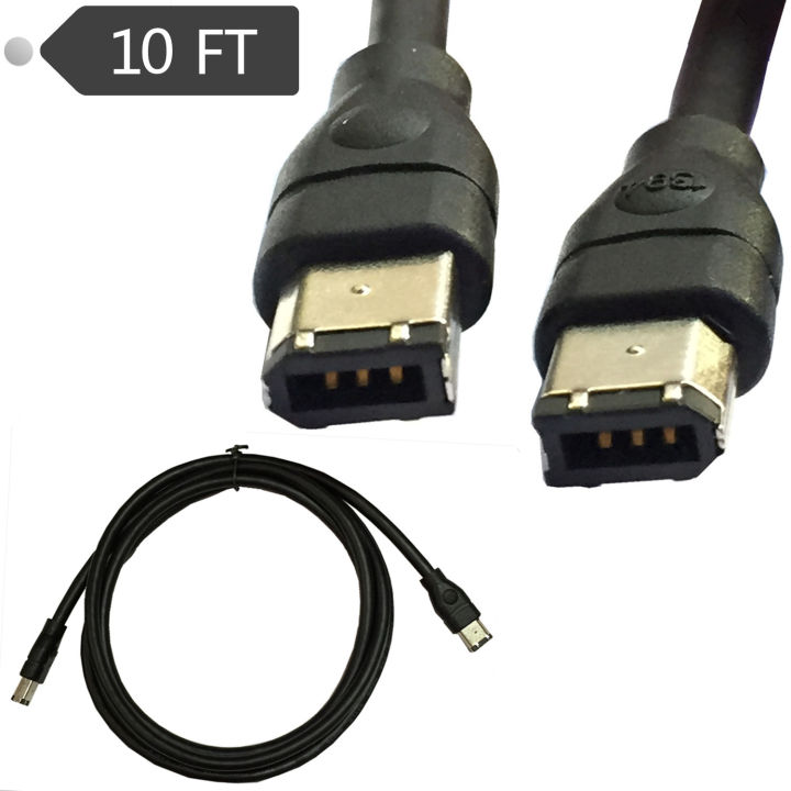 Black%20IEEE%201394%20Firewire%20400%20to%20Firewire%20400%20Cable,6%20Pin%20Male%20-%2010%20FT%20-%20Image%206