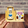 Beautiful Pen Stand with Hourglass Singel Timer Clock & Pen Holder For Home Office Desk Decor Student Stationery GlFT Item. 