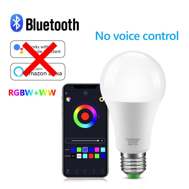 Wireless LED WIFI Smart lamp Dimmable Bluetooth APP Control E27