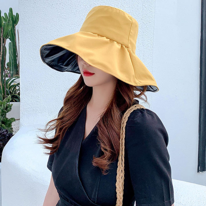 Summer%20Ladies%20Sun%20Hat%20Foldable%20Big%20Brim%20Wide%20Brim%20Beach%20Vacation%20Travel%20Hat%20UV%20Protection%20Ladies%20Panama%20Fisherman%20Hat%20-%20Image%202
