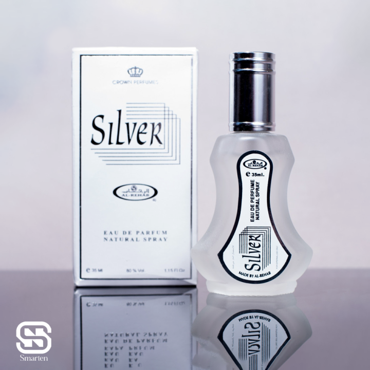 Silver- Al-Rehab Eau De Natural Pure Perfume Spray Man and Women - 35 ml
