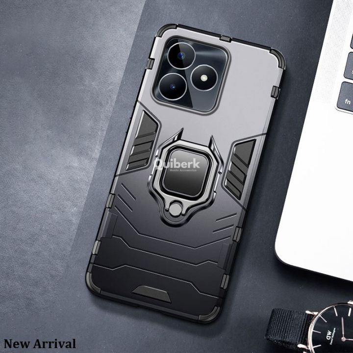 2023 New Phone case For Realme C53 Back cover Armor Shockproof Metal Ring Holder Cover Phone Casing