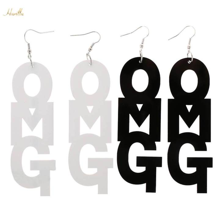 2x%20cool%20Acrylic%20Large%20OMG%20Letters%20Dangle%20Drop%20Earring%20Hip%20-%20Image%206