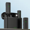 K10 Wireless Collar Clip Microphone Charging Warehouse Live Broadcast Microphone One Drag Phone Live Broadcast Device Sound Card Sound Recording Microphone.