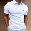 2024 Summer Hot selling Men's Polo Shirt Short sleeved Lapel Zipper Polo Shirt Casual Street Wear Summer Men's Shirt European Si. 
