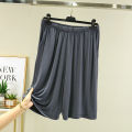 Modal baggy shorts, men's summer plus-size skinny cropped pants, wear high-waisted pajama pants, thin solid color slacks.