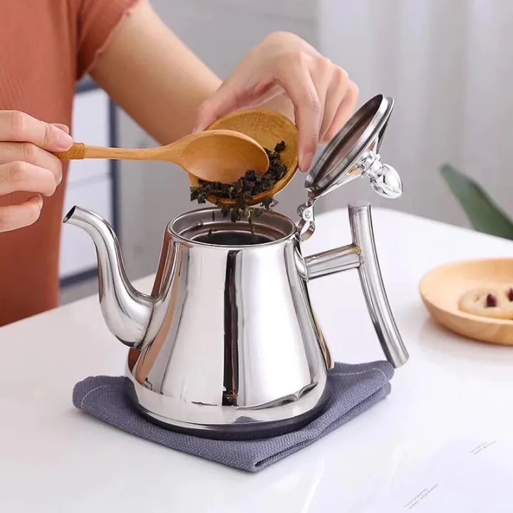 Stainless%20Steel%20Kashi%C2%A0Teapot%20Silver%C2%A0With%20Infuser%20Tea%20Filter%20Coffee%20Tea%20Kettle%20Water%20Kettle%20Drinkware%20(Ee-1%20Ltr)%20-%20Image%207
