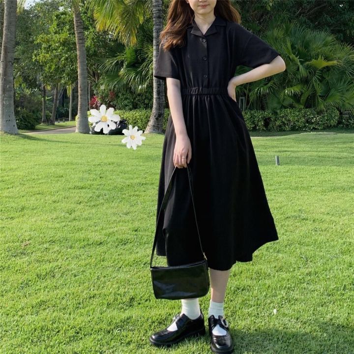 College%20Style%20Dress%20over%20the%20Knee%20Student%20Sweet%20Mori%20Girls%20Suit%20Collar%20Korean%20Style%20Slimming%20Mid-LengthaWord%20Skirt%20Summer%20-%20Image%204