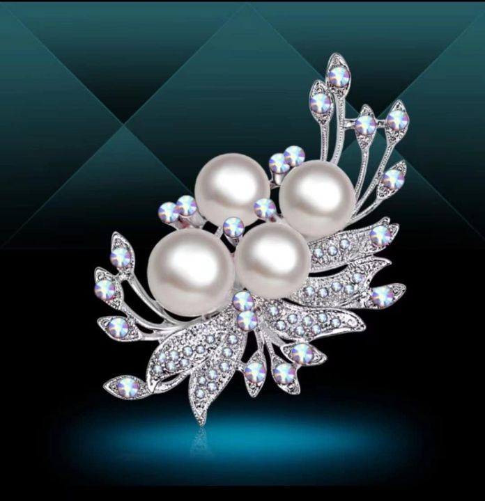 hijab pin Elegant Art Simulated Pearl Flower Brooch Pin Accessories Fashion Engagement Wedding Jewelry For Women
