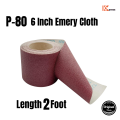 Emery Cloth Sanding Roll 80 grit, 6 inch wide  Polishing Sandpaper For Grinding Tools,Sanding Abrasive Emery Paper Length 2 ft. 