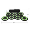 Portable Electronic Drum Digital USB 7 Pads Roll up Drum Set Silicone Electric Drum Pad Kit with DrumSticks Foot Pedal.